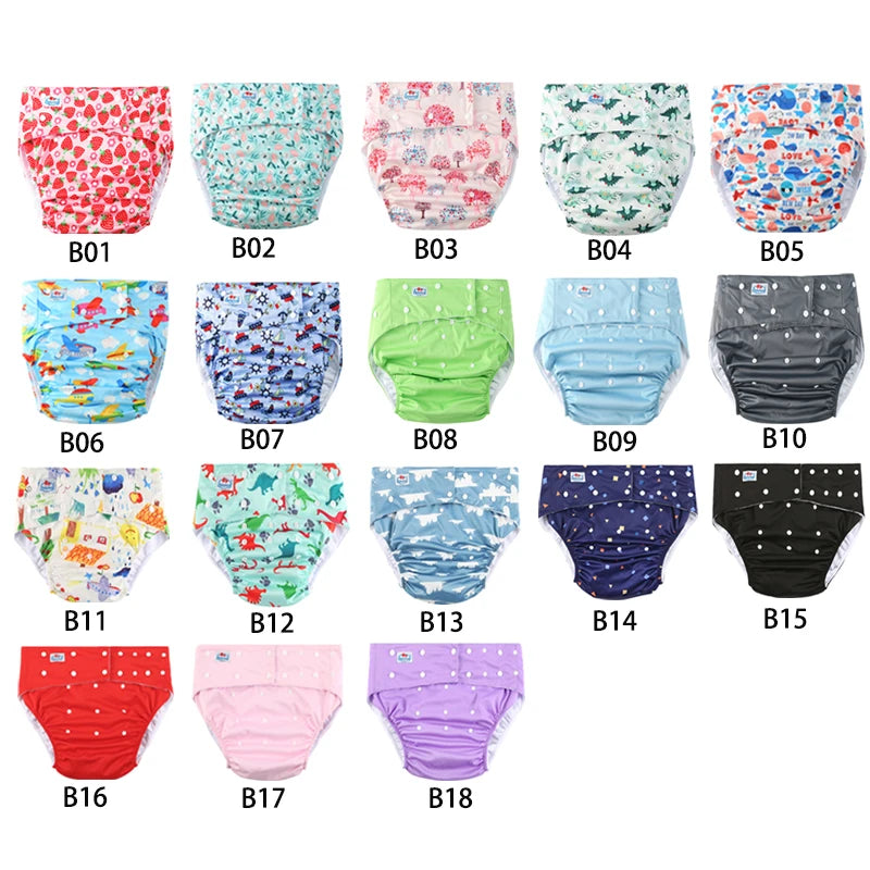 5PCS Waterproof Adult Diapers- Washable Reusable Adult Cloth Diaper For Elderly and Special Needs Individuals