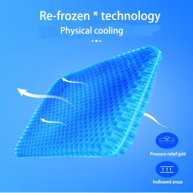 Gel cushion for relieving pressure pain, office chair, breathable car seat, double-layer thick egg gel cushion, wheelchair seat