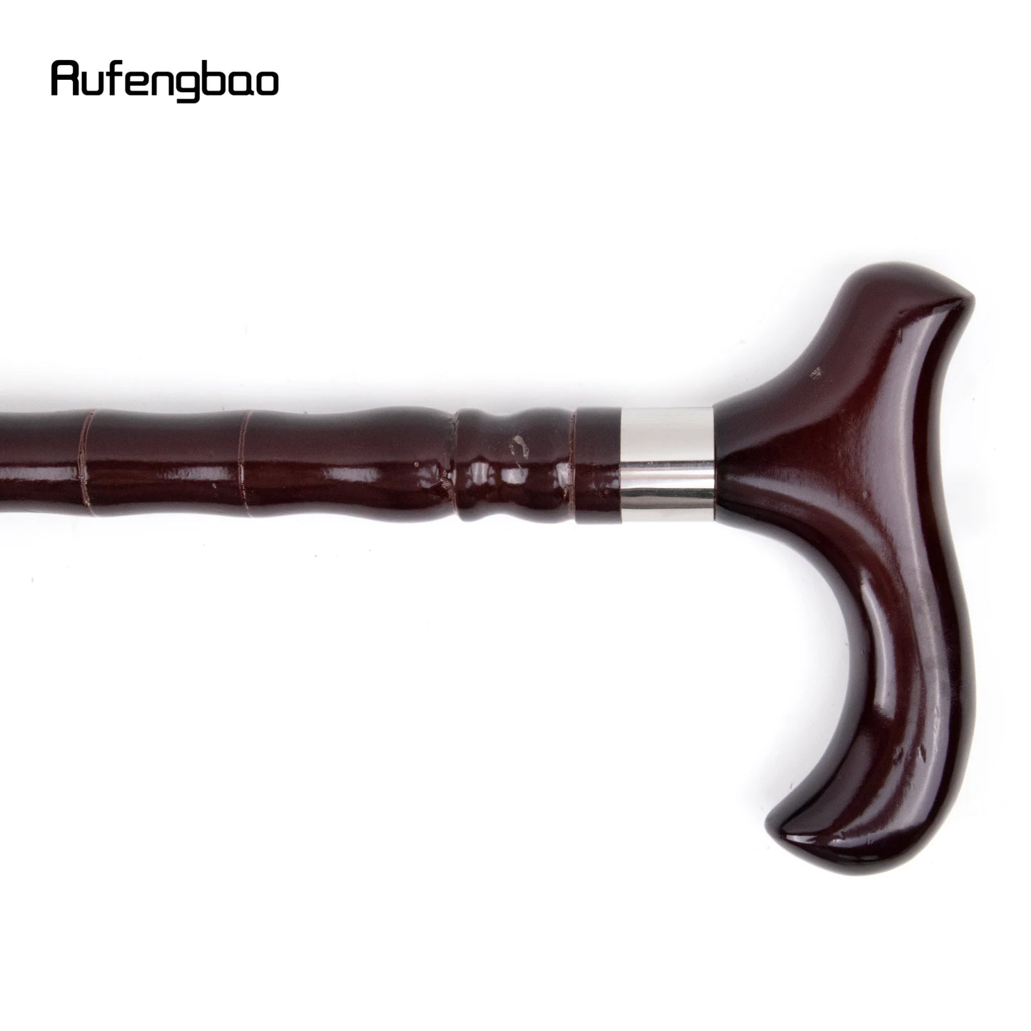 Brown Wooden Single Joint Fashion Walking Stick Decorative Cospaly Cane Halloween Mace Crutch Wand Crosier 92cm