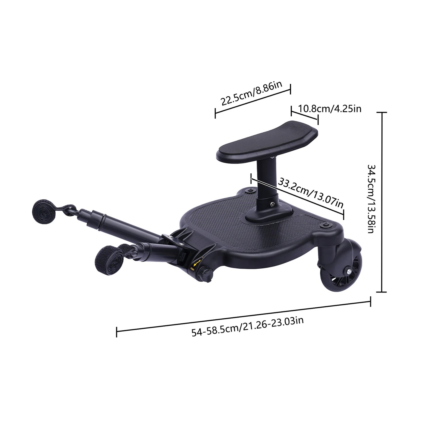 Universal 2 in 1 Stroller Glider Board for Stroller or Pushchair with Detachable Seat & Step Board