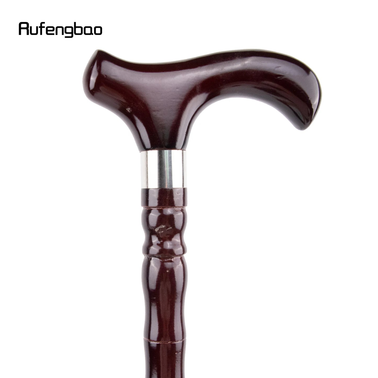 Brown Wooden Single Joint Fashion Walking Stick Decorative Cospaly Cane Halloween Mace Crutch Wand Crosier 92cm