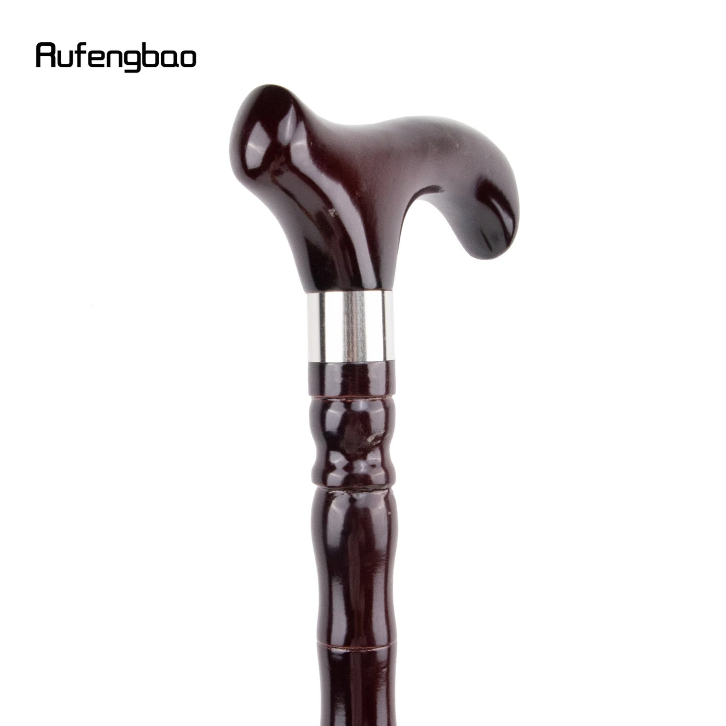 Brown Wooden Single Joint Fashion Walking Stick Decorative Cospaly Cane Halloween Mace Crutch Wand Crosier 92cm