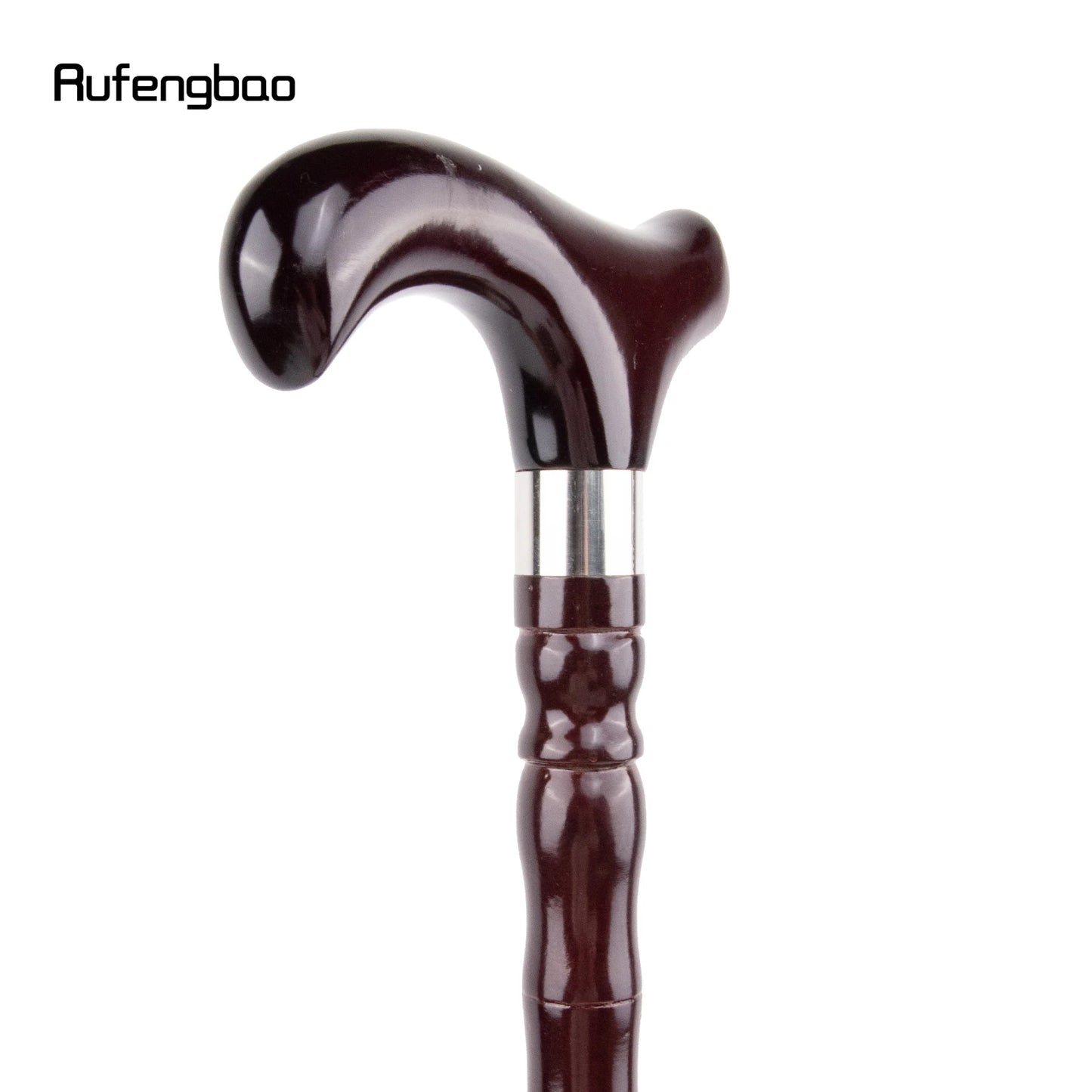 Brown Wooden Single Joint Fashion Walking Stick Decorative Cospaly Cane Halloween Mace Crutch Wand Crosier 92cm
