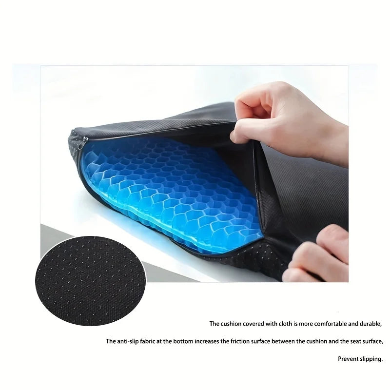 Gel cushion for relieving pressure pain, office chair, breathable car seat, double-layer thick egg gel cushion, wheelchair seat