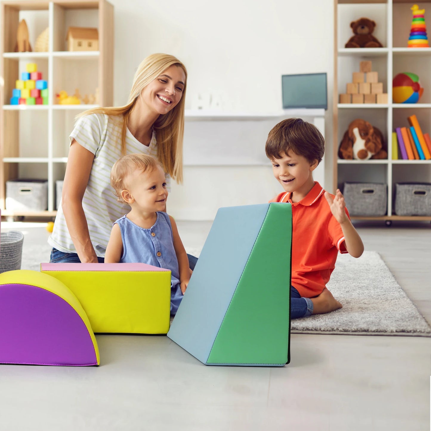 Foam Climbing Blocks for Toddlers and Preschoolers - Soft Climbing Indoor Set - Active Play Set for Climbing, Crawling 5PCS