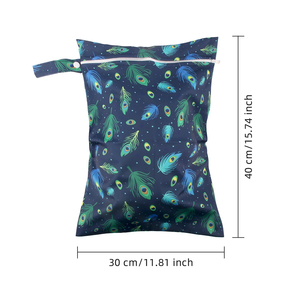 30x40cm Waterproof Wetbags Fashion Washable Reusable Cloth Diaper Wet Nappy Bag Wet Bags for Swimsuits Beach Stroller