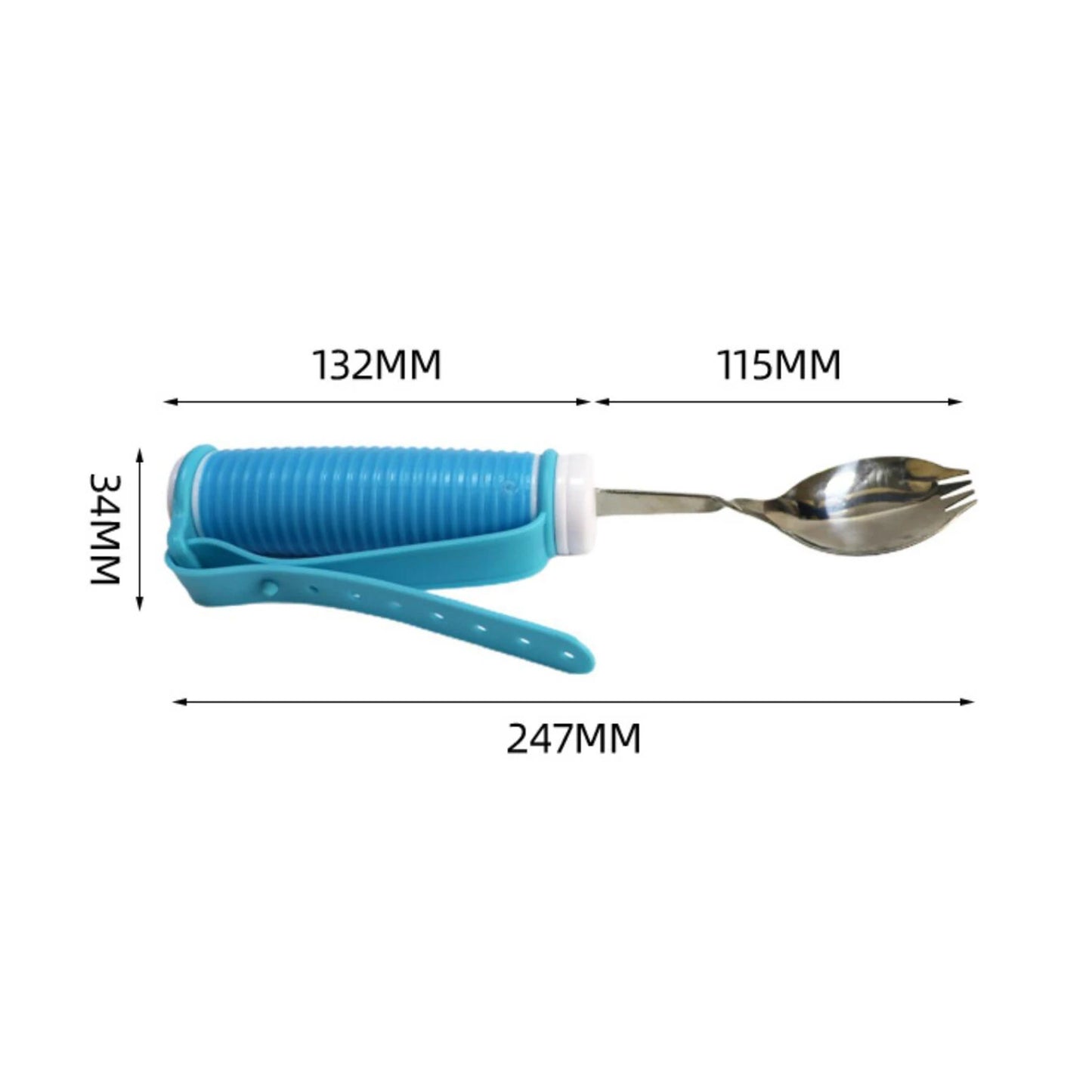 Easy Grip Spoon Fork Caring Utensils Anti-Shake 360 Rotating Spoon Stainless Steel Eating for Tremors Handicapped