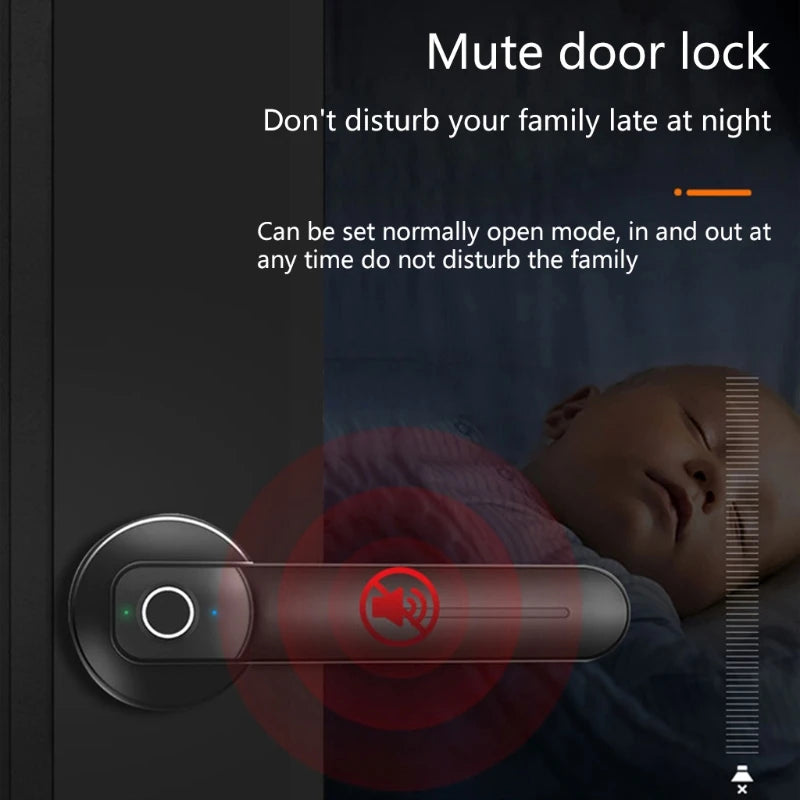 Keyless Entry Door Safe Biometric Digital Auto-Lock Handle for Office Apartment Fingerprint Door Lock