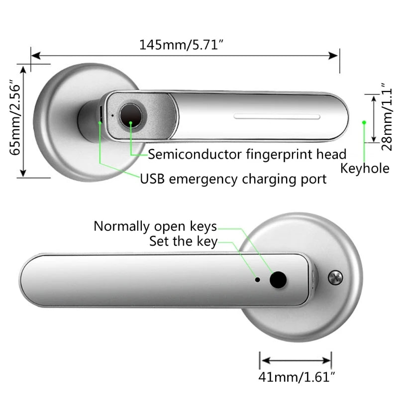 Keyless Entry Door Safe Biometric Digital Auto-Lock Handle for Office Apartment Fingerprint Door Lock