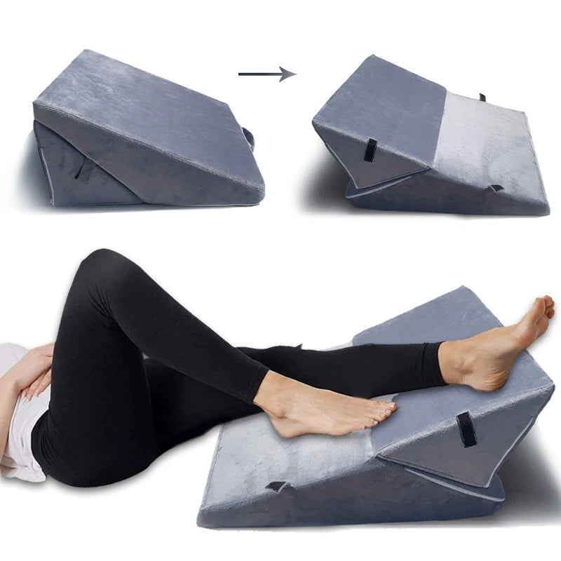 Wedge Pillow Bed Incline Cushion for Sleeping Side Body Positioner Bed Support Pillow Memory Soft Foam for Back Triangle