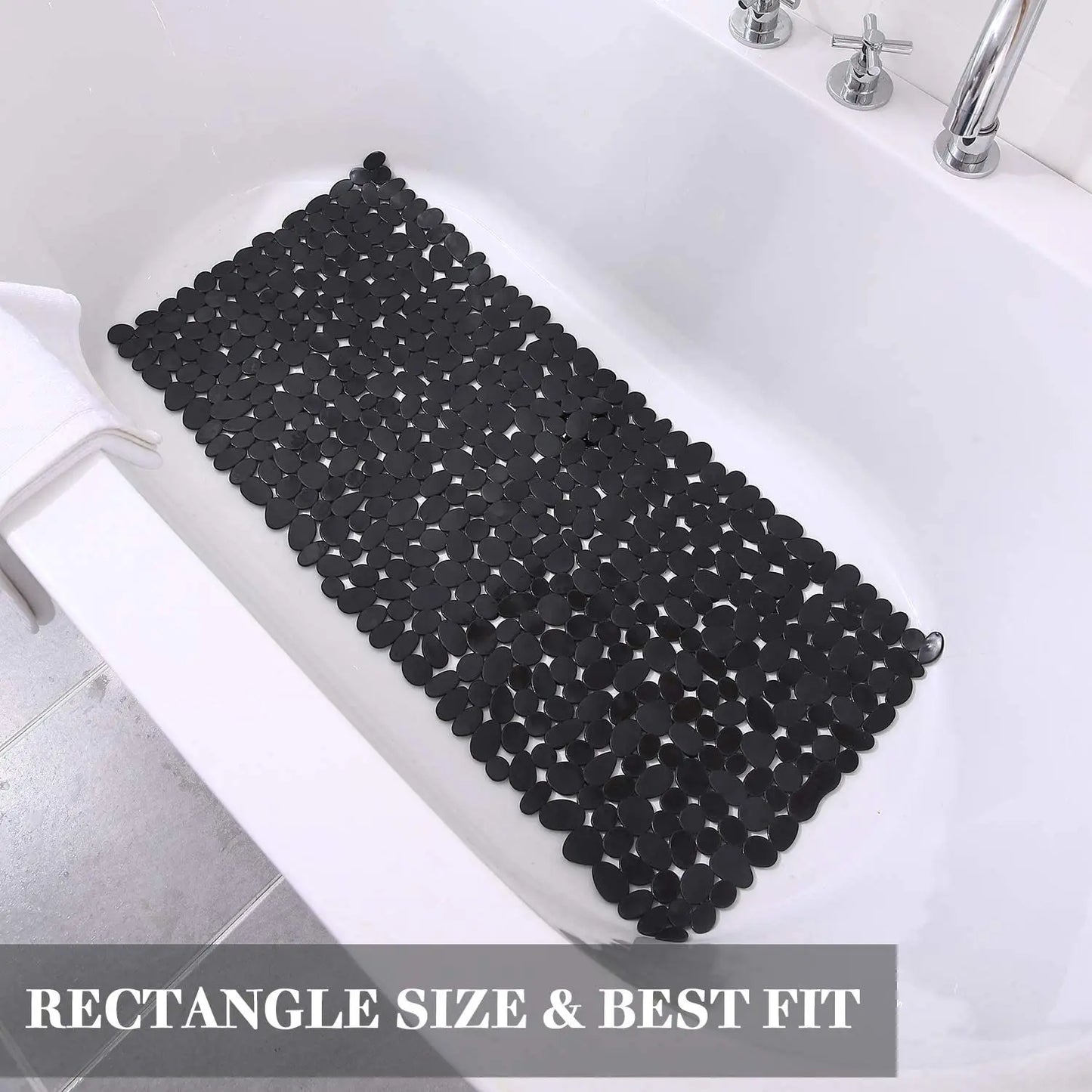 Bath Mat Non Slip Bathtub Mats Suction Cup Shower Cushion Kitchen 70x36cm Foot Pads Bathroom Floor Mat for Kids/Elderly/Disabled