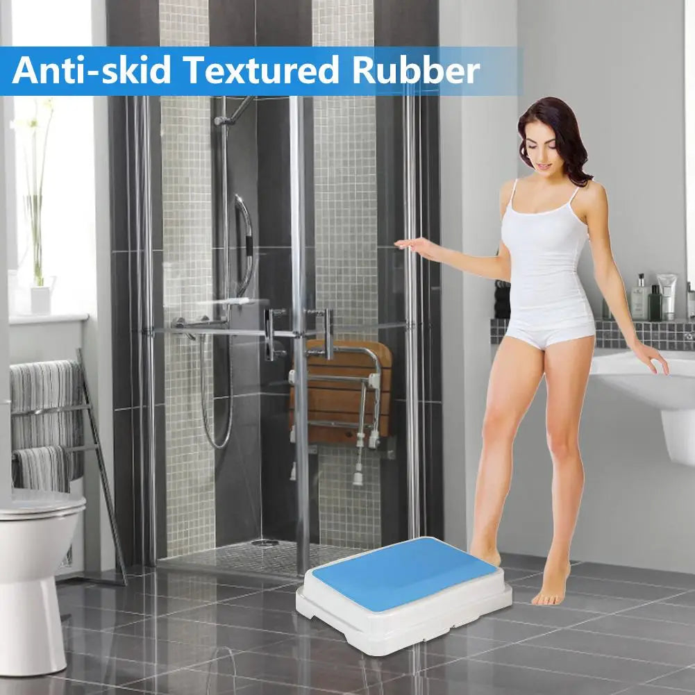 Bath Step Slip Resistant Shower Stepping Stool Elevated Bathroom Safety Aid Handicap Elderly Seniors Entering Exiting Bathtub