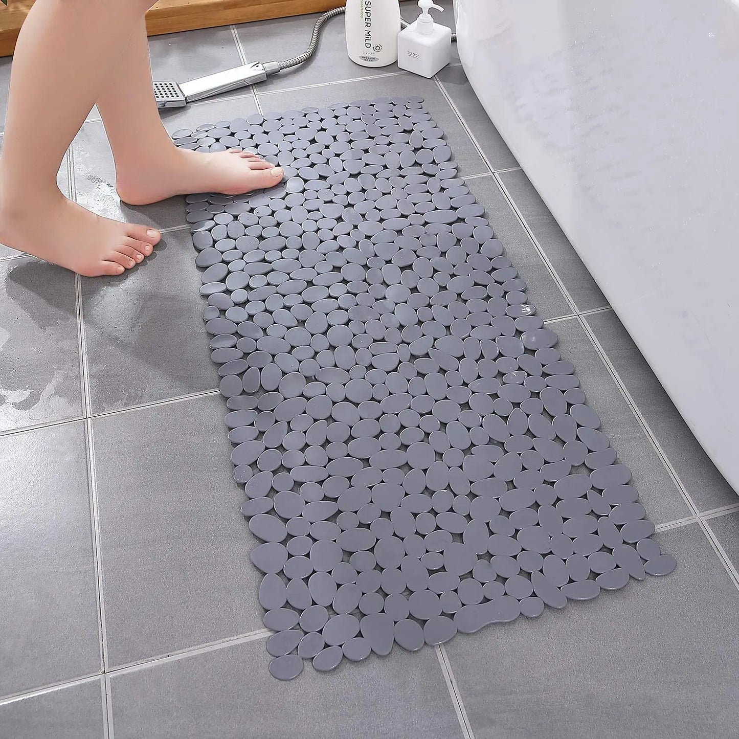 Bath Mat Non Slip Bathtub Mats Suction Cup Shower Cushion Kitchen 70x36cm Foot Pads Bathroom Floor Mat for Kids/Elderly/Disabled