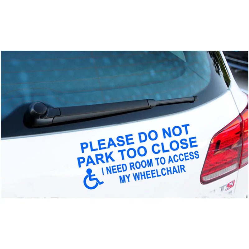 Muchkey 1Pc Window Warning Sticker Please Do Not Park Too Close for Car For The Disable Car Stickers Car Accessories