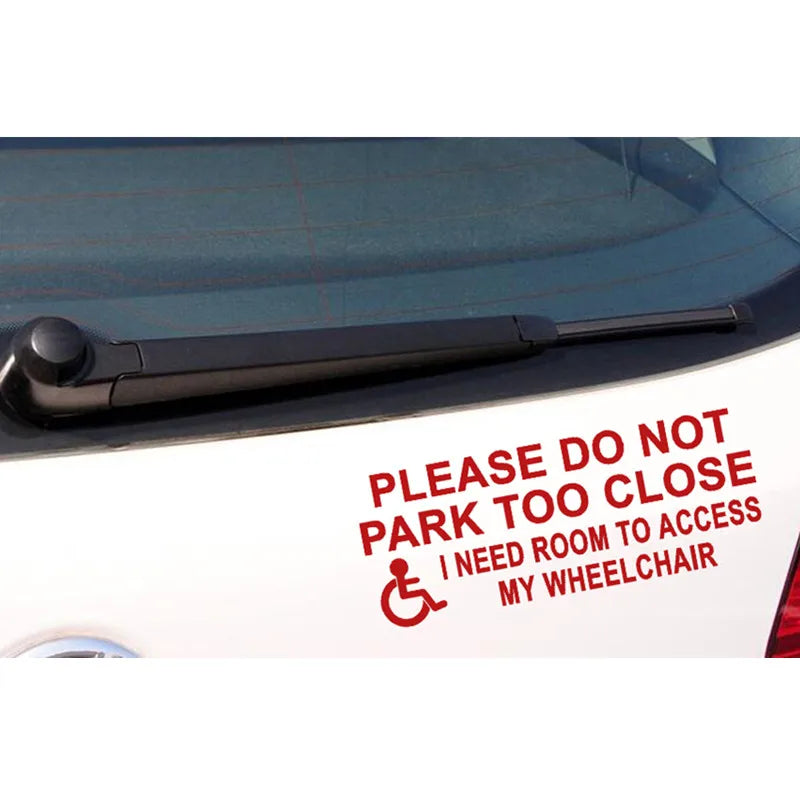 Muchkey 1Pc Window Warning Sticker Please Do Not Park Too Close for Car For The Disable Car Stickers Car Accessories