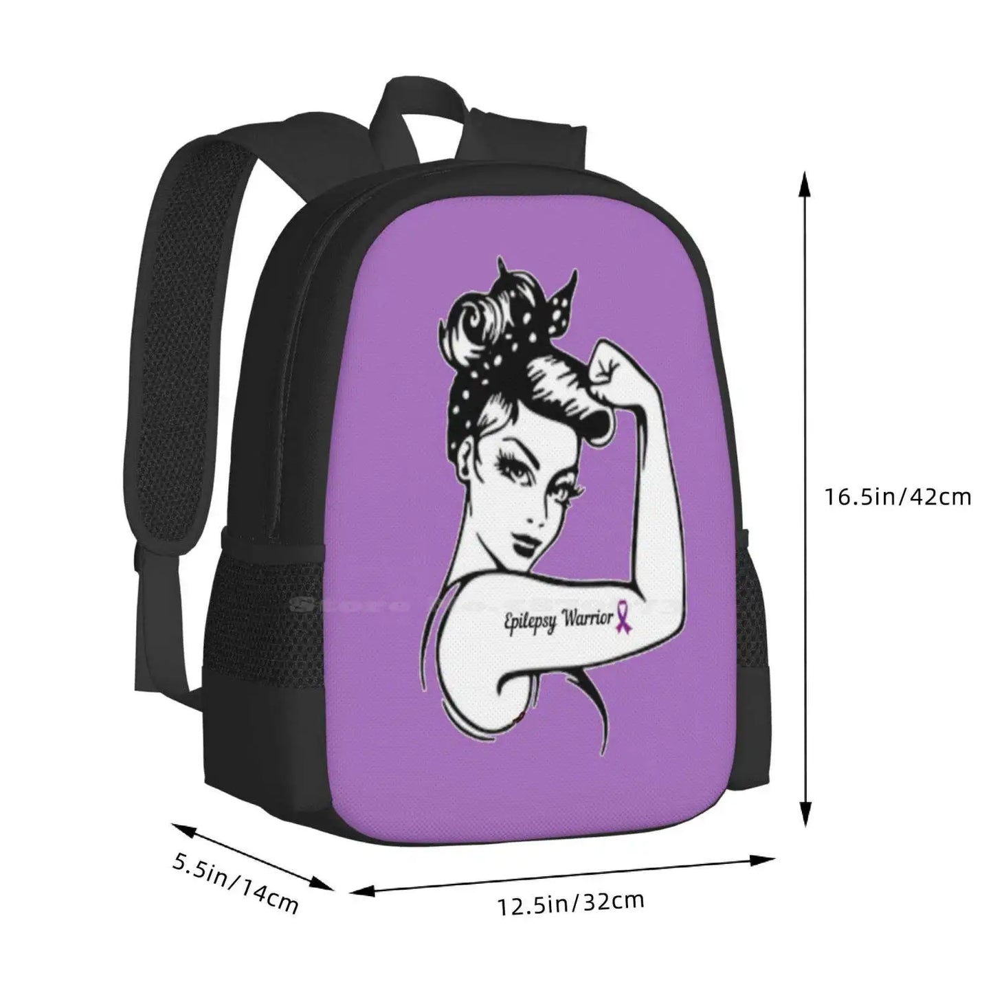 End Epilepsy For A Seizure-Free Life Hot Sale Schoolbag Backpack Fashion Bags Seizure Free End Epilepsy Epilepsy Warrior