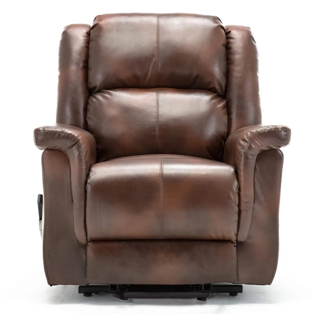 New Power Lift Recliner Chairs for Elderly Big Heated Massage Recliner Sofa PU Leather