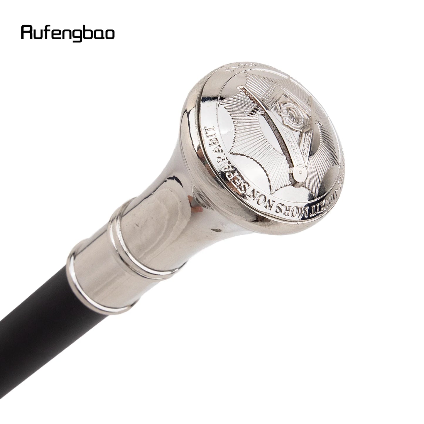 White Freemasonry Freemasons VG Totem Relief Walking Cane Fashion Walking Stick Gentleman Crosier Knob Walking Stick 93cm