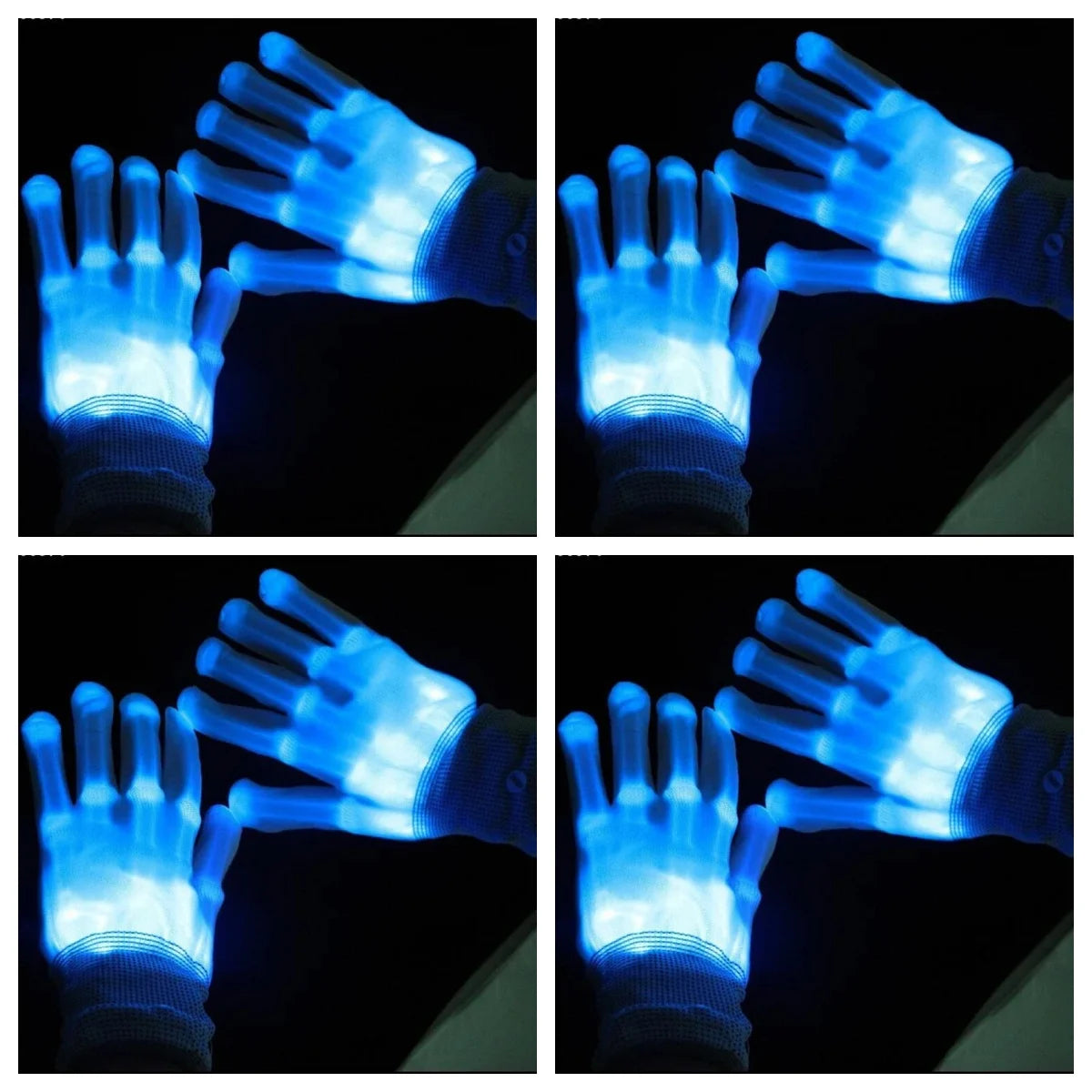LED, Glowing,  Flashing Skull Gloves, Stage Costume Supplies, Sensory Toy