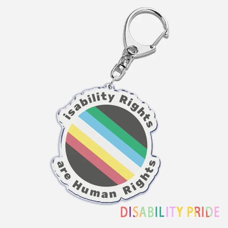 Disability Pride Key Chain Keychains Ring for Accessories Bag Pendant Keyring Jewelry Autism Festival Support