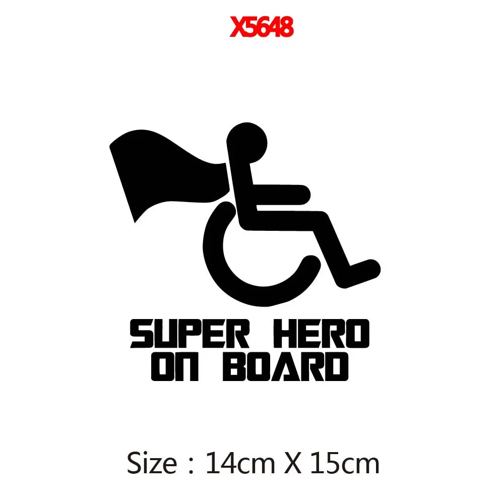 Disabled superhero Sticker Disability car decal super hero handicapped wheelchair Auto Window Stickers