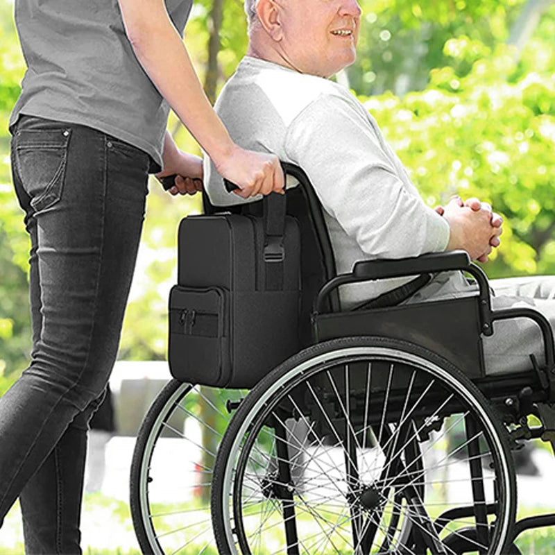 Large Waterproof, Multifunctional Storage Bag for Wheelchair, Push Chair, or Stroller.