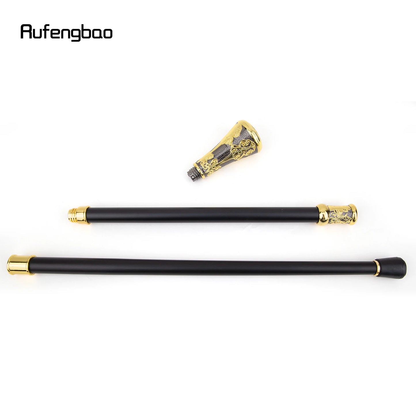 Golden Black Luxury Flower Round Handle Fashion Walking Stick for Party Decorative Walking Cane Elegant Knob Crosier Knob 93cm