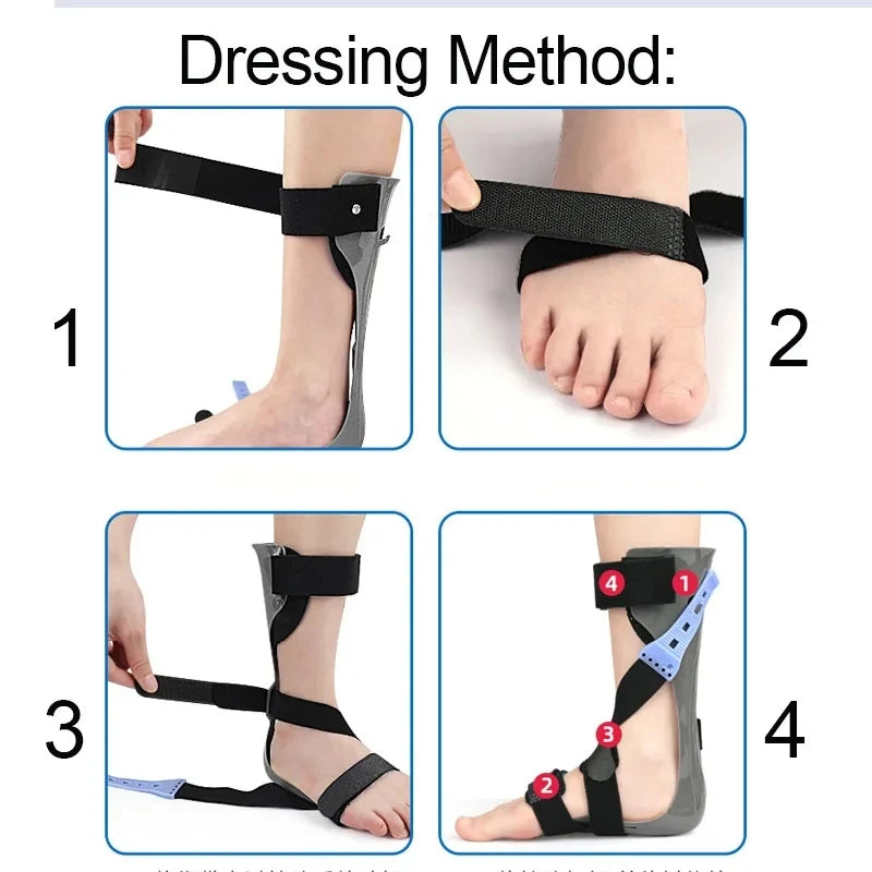 Medical AFO Drop Foot Postural Correction Brace-Ankle Foot Orthosis-Walking with Shoes or Sleeping for Stroke Hemiplegia