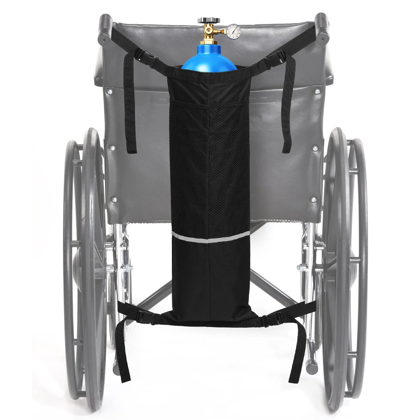 Oxygen Tank Holder Wheelchair Hanging Bags Portable Oxygen Storage Bag Black