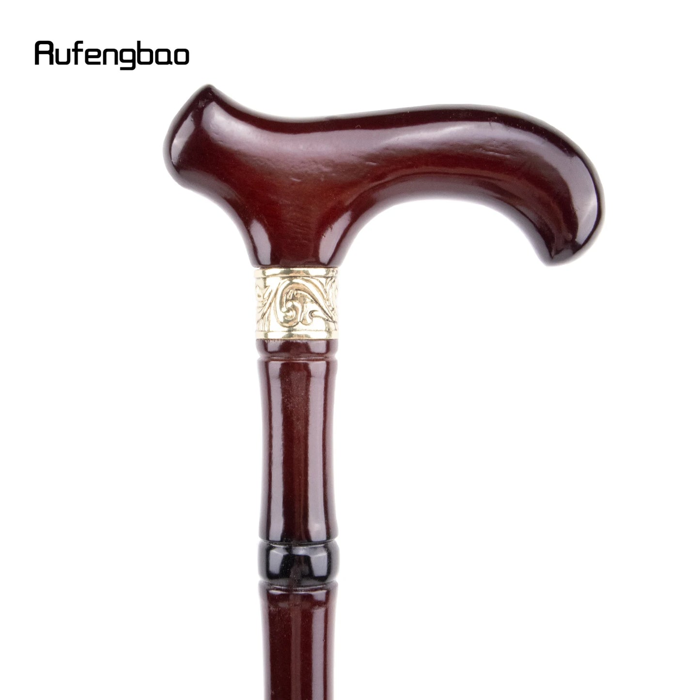 Red Wooden Single Joint Fashion Walking Stick Decorative Cospaly Cane Halloween Mace Crutch  Wand Crosier 92cm