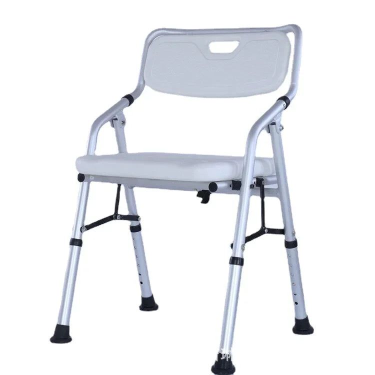 Adjustable Bathroom Chair with Backrest Arm for Elderly Non Slip Bench Stool Bath Chair Tub Furniture Shower Seat Stool