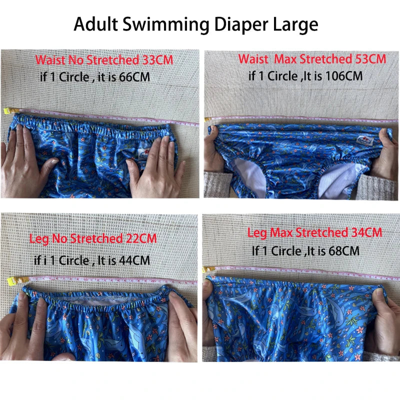 1PC Large Size Waterproof Adult Swim Diapers Special Need Male or Female