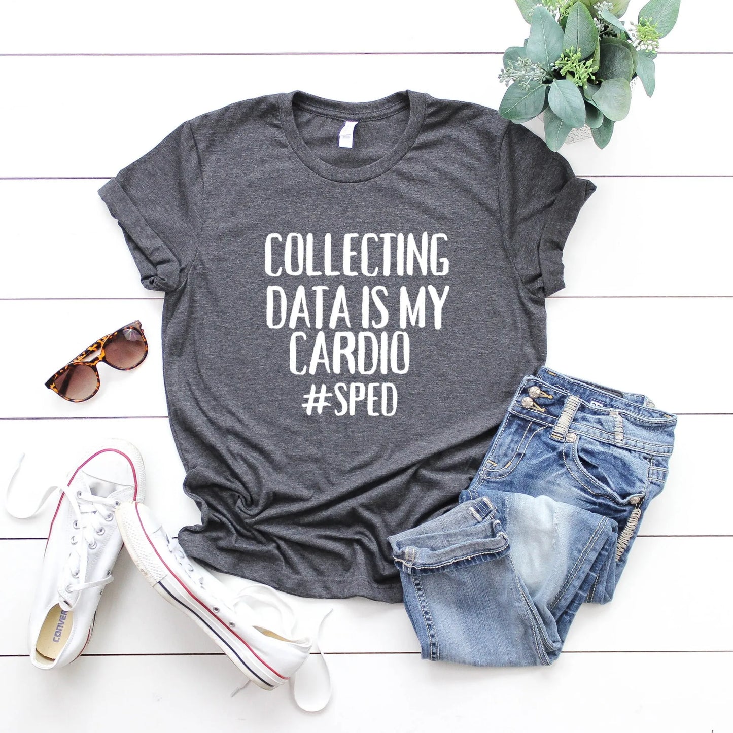 Collecting Data is My Cardio Teacher T Shirt Special Ed  Autism Sped Squad Education Speech Language ABA