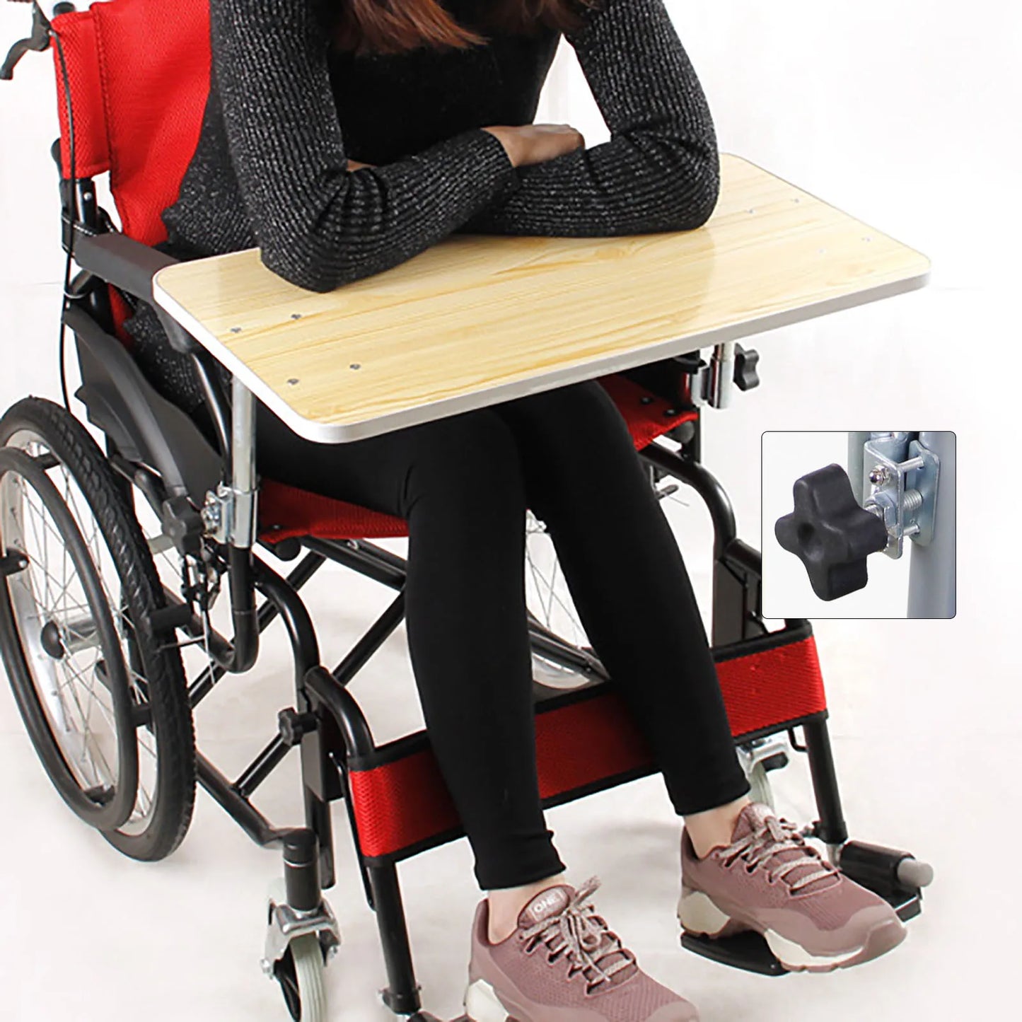 Removable Wooden Wheelchair Detachable Tray  Accessory for Eating, Writing, Laptop, Desk, Recreation