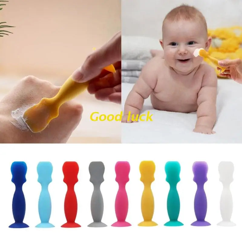 Silicone Infant/ Child/ Adult Diaper/ Incontinence Cream Applicator Flexible Keeps Hands/Fingernails Clean Reusable Spatula with Suction Cup