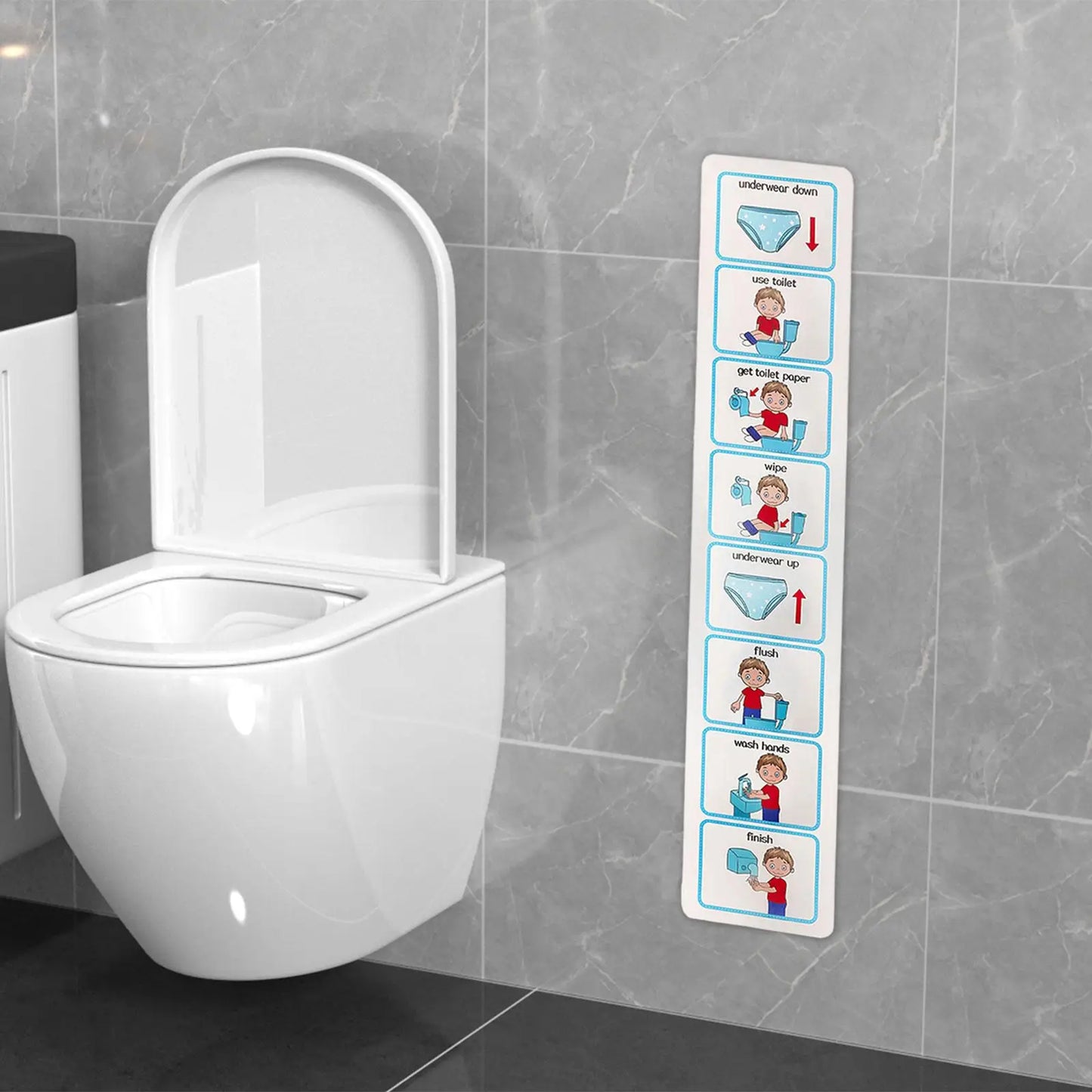 Toilet Training Chart Visual Schedule for Kids for Classroom Girls Boys Home