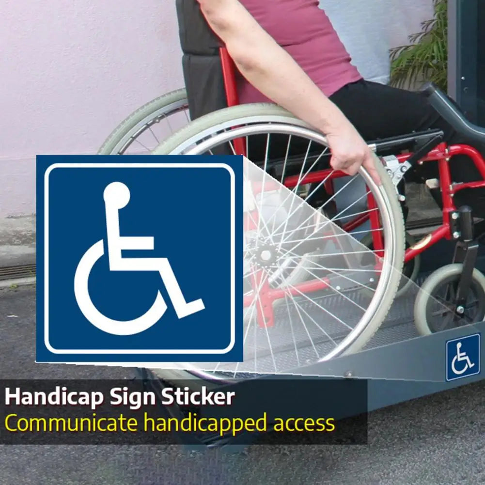 4 Sheets Disability Stickers Waterproof Disability Decal Scratch Resistant UV Resistant Disabled Wheelchair Sign Stickers