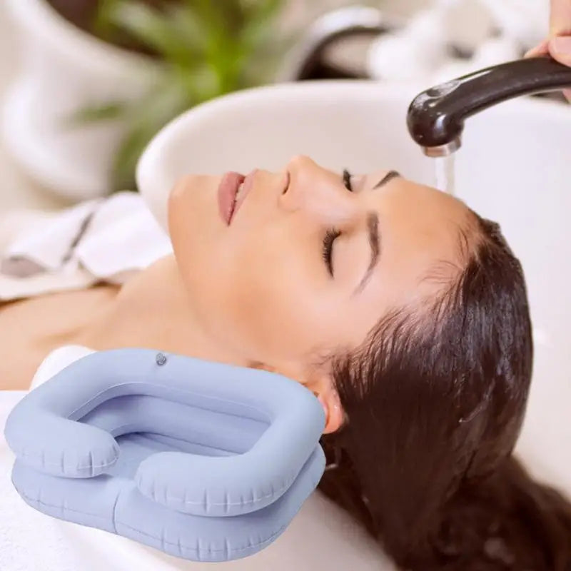 Inflatable Hair Washing Basin With Drain Tube For Elderly Disabled Suitable For Lying Bed Rest Nursing Aid Sink Shampoo Tray