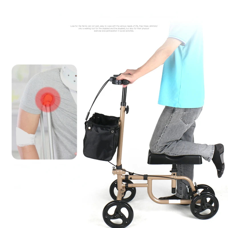 Leg Injury Rehabilitation Knee Scooter Wheeled Walker for Disabled and Elderly Assisted Mobility Crutches