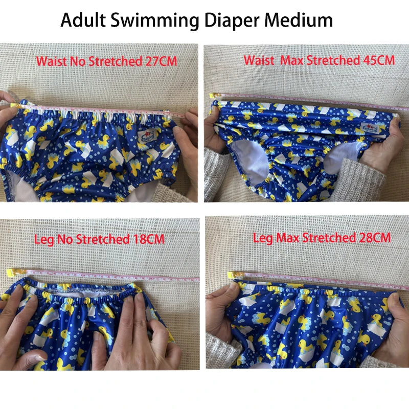 4PCS Medium Size Adult Swimming Pool Underwear Waterproof Adult Swimming Diaper