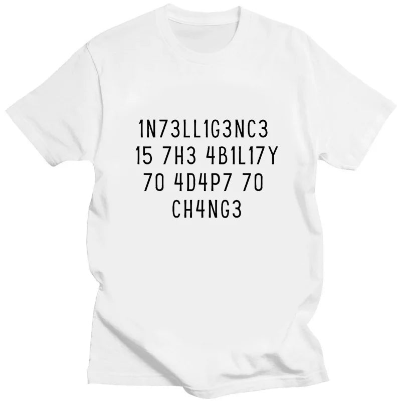 Intelligence Is The Ability To Adapt To Change Letters Print Tee -Mens