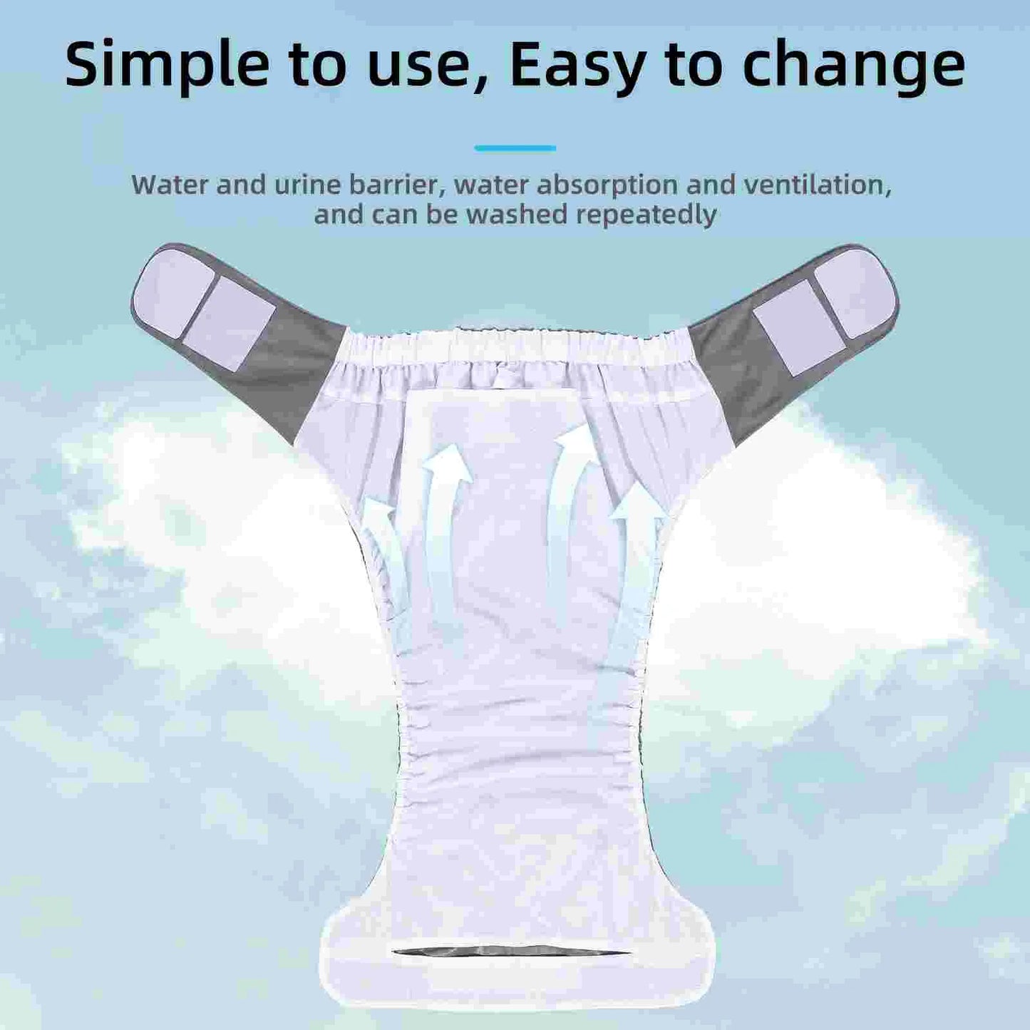 Prevail Adult Diapers for Men Washable Oversized Swim Patient Reusable Pants Man Nappies Elderly