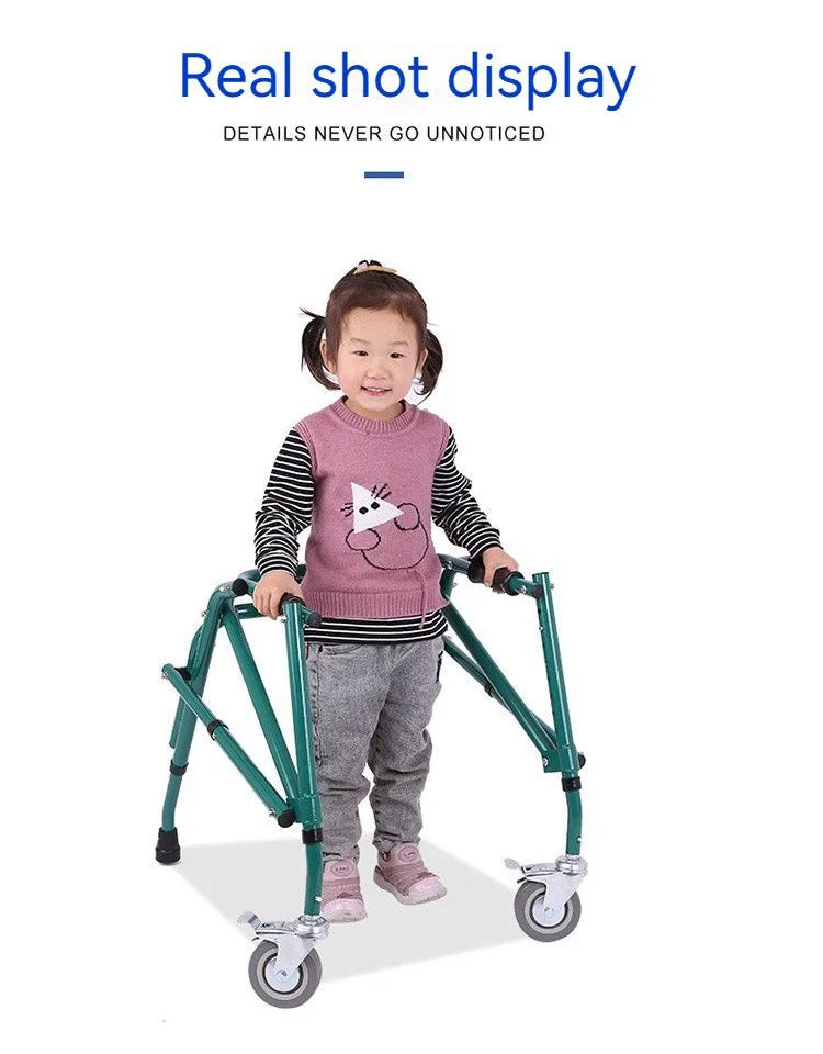 One-Click Folding Aluminum Alloy Disabled Walker Multifunctional Children Walker