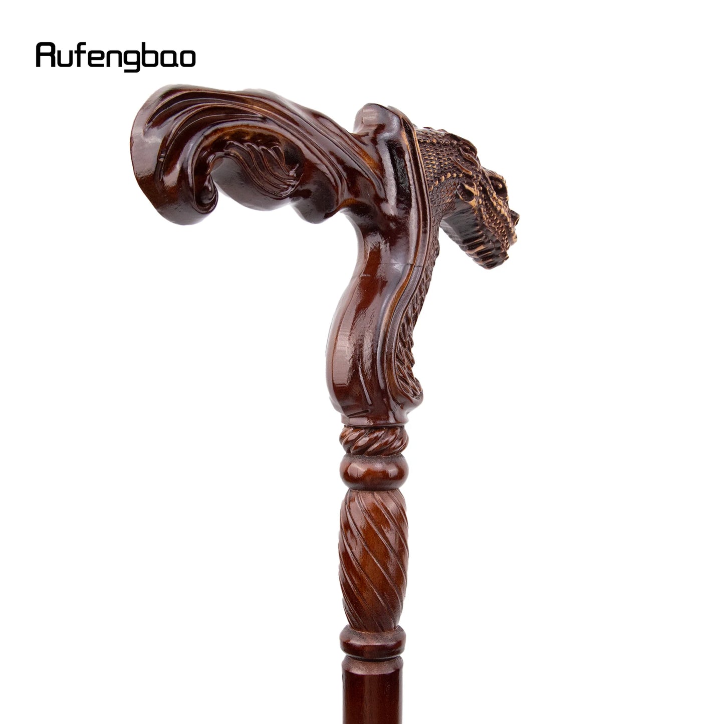 Dinosaur Brown Wooden Fashion Walking Stick Decorative Vampire Cospaly Party Wood Walking Cane Halloween Mace Wand Crosier 93cm