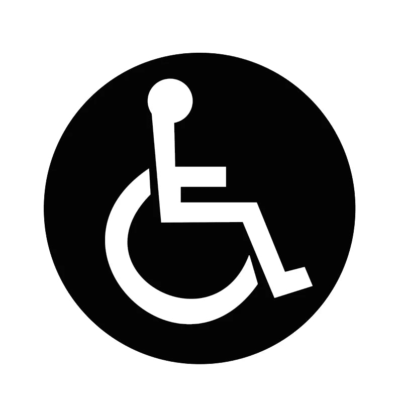 Car Window Disabled Wheelchair Handicap Round Car Window Reflective Decals Decoration PVC Fashion Car Sticker,13CM*13CM