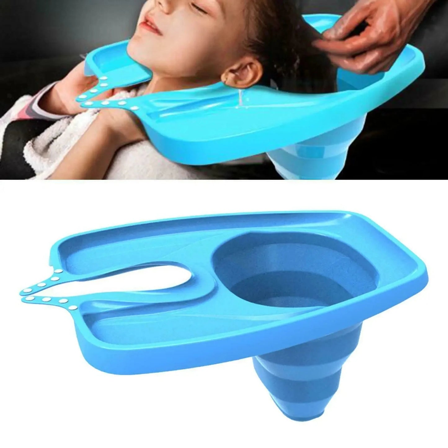 Portable Hair Washing Tray Kit-Inflatable Shampoo Basin Bowl for Bedside and in Bed