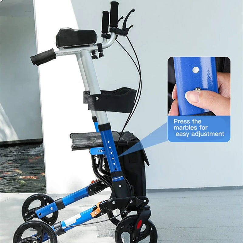 Elderly Disabled Rehabilitation Walking Assist Rollator Walker Folding Pulley Walker Shopping Cart Mobility Aid With Arm Support