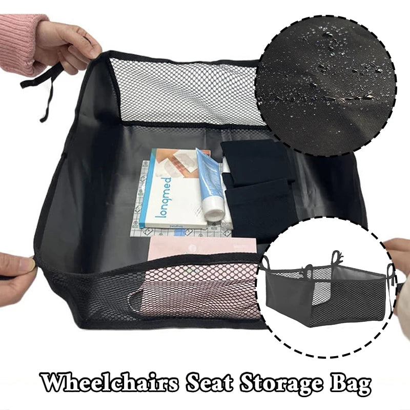 Wheelchair Storage Bag Waterproof Shopping Mesh Bag Baby Stroller Basket Oxford Organizer Large Capacity Pram Bottom Storage Bag