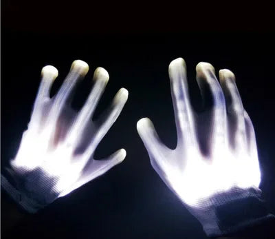 LED, Glowing,  Flashing Skull Gloves, Stage Costume Supplies, Sensory Toy