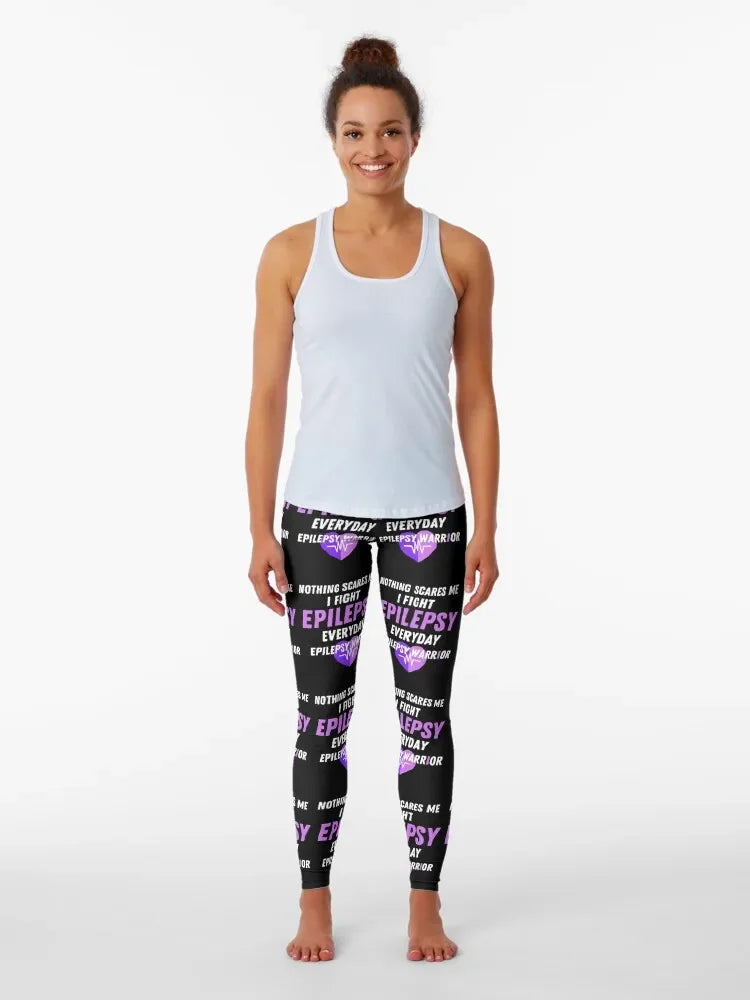 end epilepsy for a seizure free life and wear purple for epilepsy warriors and epilepsy fighters Leggings